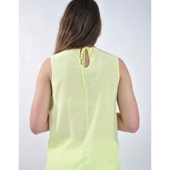 Lilly Pulitzer Havana 100% Silk Embellished Top in‎ Kelp Green Yellow Size XS - Picture 2 of 12